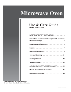 Manual Amana AMC2206BAB Microwave