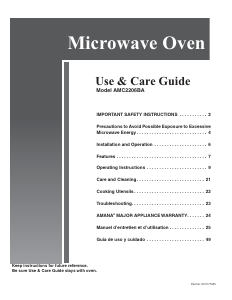 Manual Amana AMC2206BAW Microwave