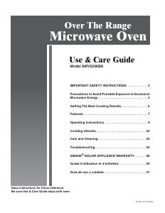 Manual Amana AMV5206BAB Microwave