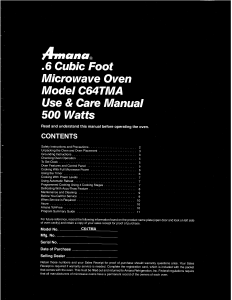 Manual Amana C64TMA Microwave