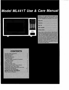 Manual Amana ML441T Microwave