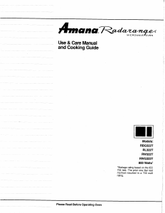 Manual Amana RBG322T Radarange Microwave
