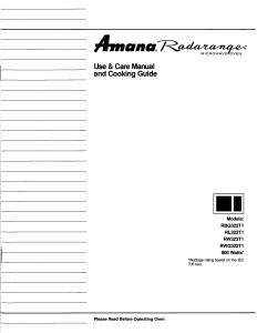 Manual Amana RBG322T1 Radarange Microwave