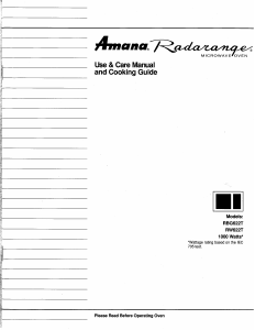 Manual Amana RBG622T Radarange Microwave