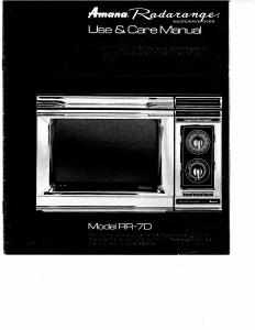 Manual Amana RR-7D Radarange Microwave