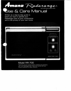 Manual Amana RR-700 Radarange Microwave