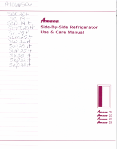 Manual Amana SW22H Fridge-Freezer