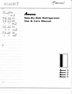 Manual Amana SX22MW Fridge-Freezer