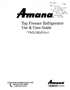 Handleiding Amana TRG18QB3W Koel-vries combinatie