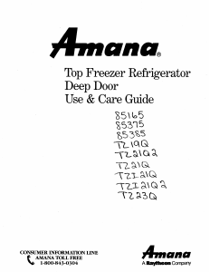 Manual Amana TZ18QW Fridge-Freezer