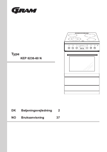 Brugsanvisning Gram KEP 6236-60 N Komfur