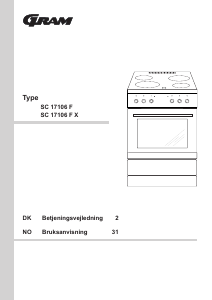 Bruksanvisning Gram SC 17106 F X Komfyr