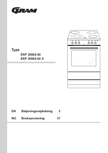 Brugsanvisning Gram EKP 20662-92 Komfur