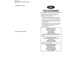 Manual Ford Thunderbird (1996)