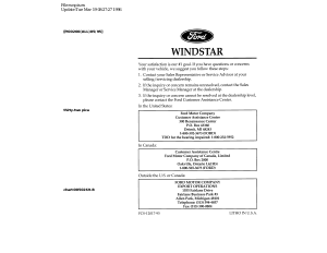 Manual Ford Windstar (1996)