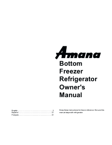 Handleiding Amana BRF20V1E Koel-vries combinatie