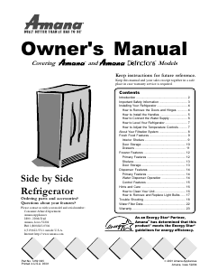 Manual Amana DRS2663BC Fridge-Freezer