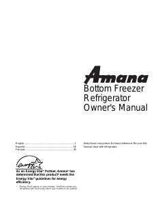 Mode d’emploi Amana BX21VC Réfrigérateur combiné