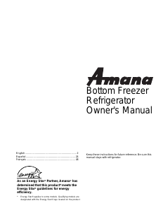 Handleiding Amana BR22V1E Koel-vries combinatie