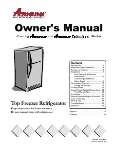 Mode d’emploi Amana DRT1802BW Réfrigérateur combiné