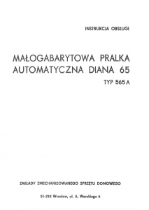Instrukcja Polar 565A Diana Pralka
