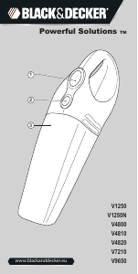 Kullanım kılavuzu Black and Decker V1250 Şarjlı El Süpürgesi