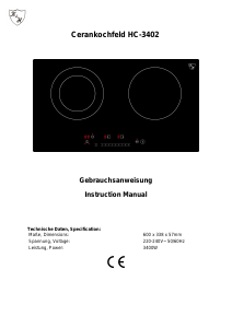 Bruksanvisning Kitchen & Home HC-3402 Häll