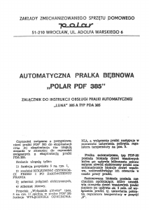 Instrukcja Polar PDF 385 Pralka