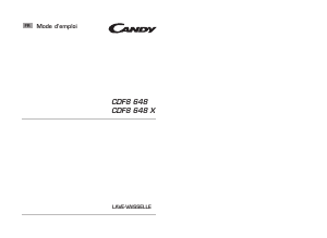 Mode d’emploi Candy CDF8 648X/1-47 Lave-vaisselle