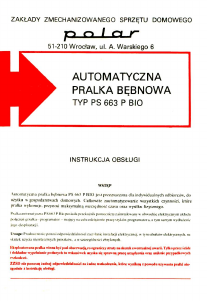 Instrukcja Polar PS 663 P BIO Pralka