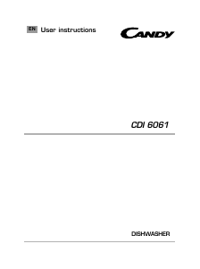 Manual Candy CDI 6061-80 Dishwasher