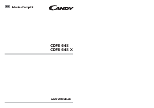 Mode d’emploi Candy CDF8 648-47 Lave-vaisselle