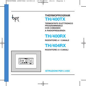 Manuale BPT TH/400TX Termostato