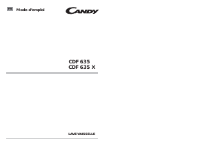 Mode d’emploi Candy CDF635-47 Lave-vaisselle