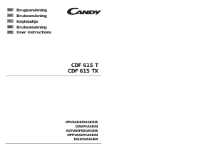 Manual Candy CDF615T-86S Dishwasher