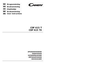 Bruksanvisning Candy CDF615TX-86S Diskmaskin