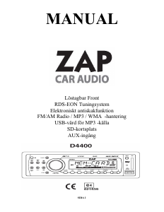 Bruksanvisning ZAP D4400 Bilradio