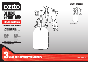 Manual Ozito ASG-DLX Paint Sprayer