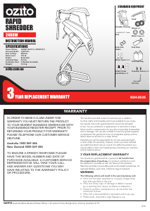 Manual Ozito RSH-2535 Garden Shredder