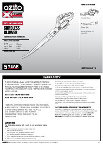 Handleiding Ozito PXCBLS-018 Bladblazer