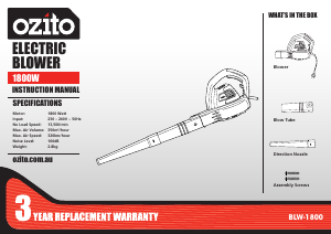 Handleiding Ozito BLW-1800 Bladblazer