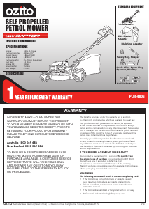 Manual Ozito PLM-480S Lawn Mower