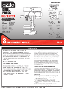 Manual Ozito DP-350 Drill Press