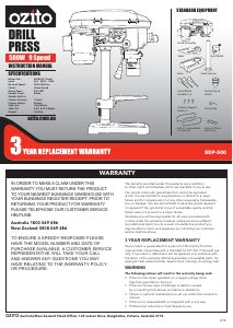 Manual Ozito BDP-500 Drill Press