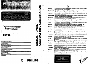 Handleiding Philips DC928 Autoradio