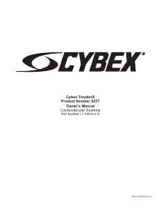 Manual Cybex 525T Treadmill