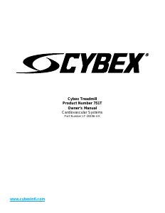 Manual Cybex 751T Treadmill