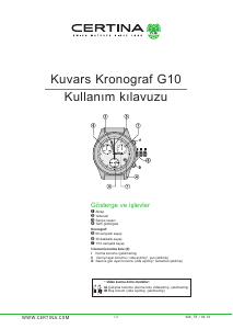 Kullanım kılavuzu Certina Sport C034.417.36.057.00 DS Podium Chronograph 1/10 sec Kol saati