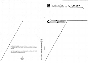Manuale Candy CD 257 Lavastoviglie