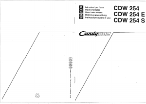 Manuale Candy CDW 254/1 Lavastoviglie